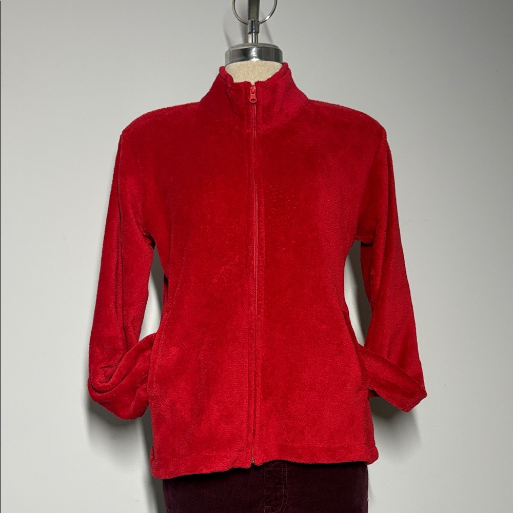 Women's Vibrant Red Teddy Jacket